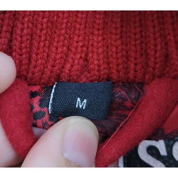 Guess Red Wool Lined Toggle Button Hooded Duffle Coat Size Medium - Picture 9 of 10